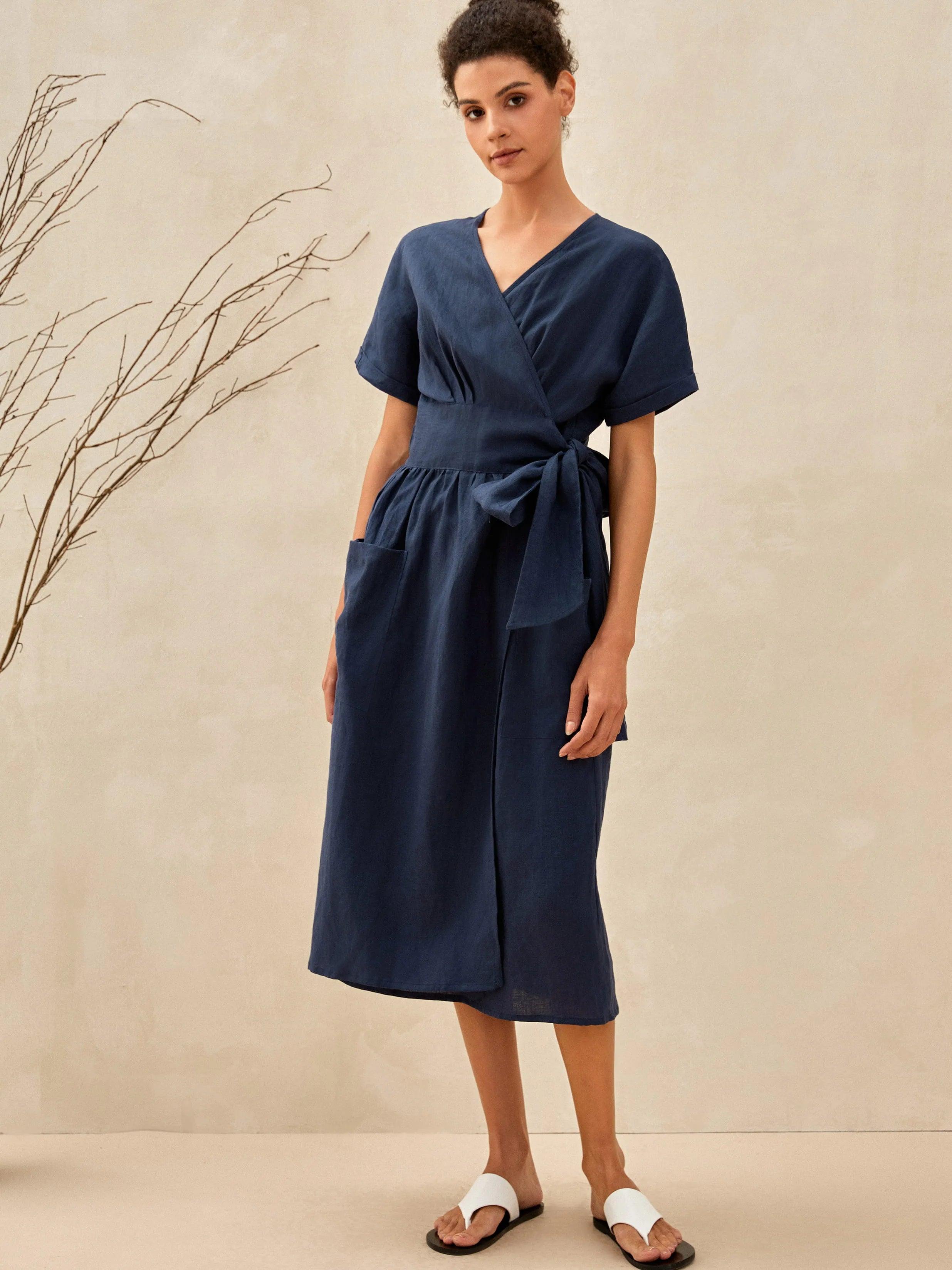 100% Linen Kimono Dress CELESTE