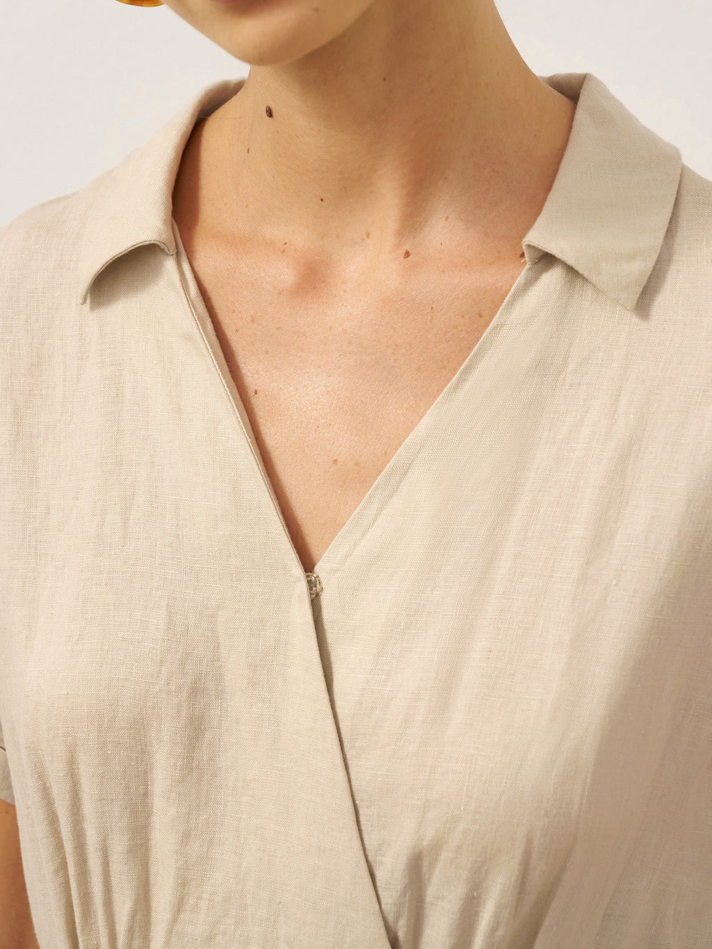 100% Linen One-Piece Belted Maxi Dress CORA