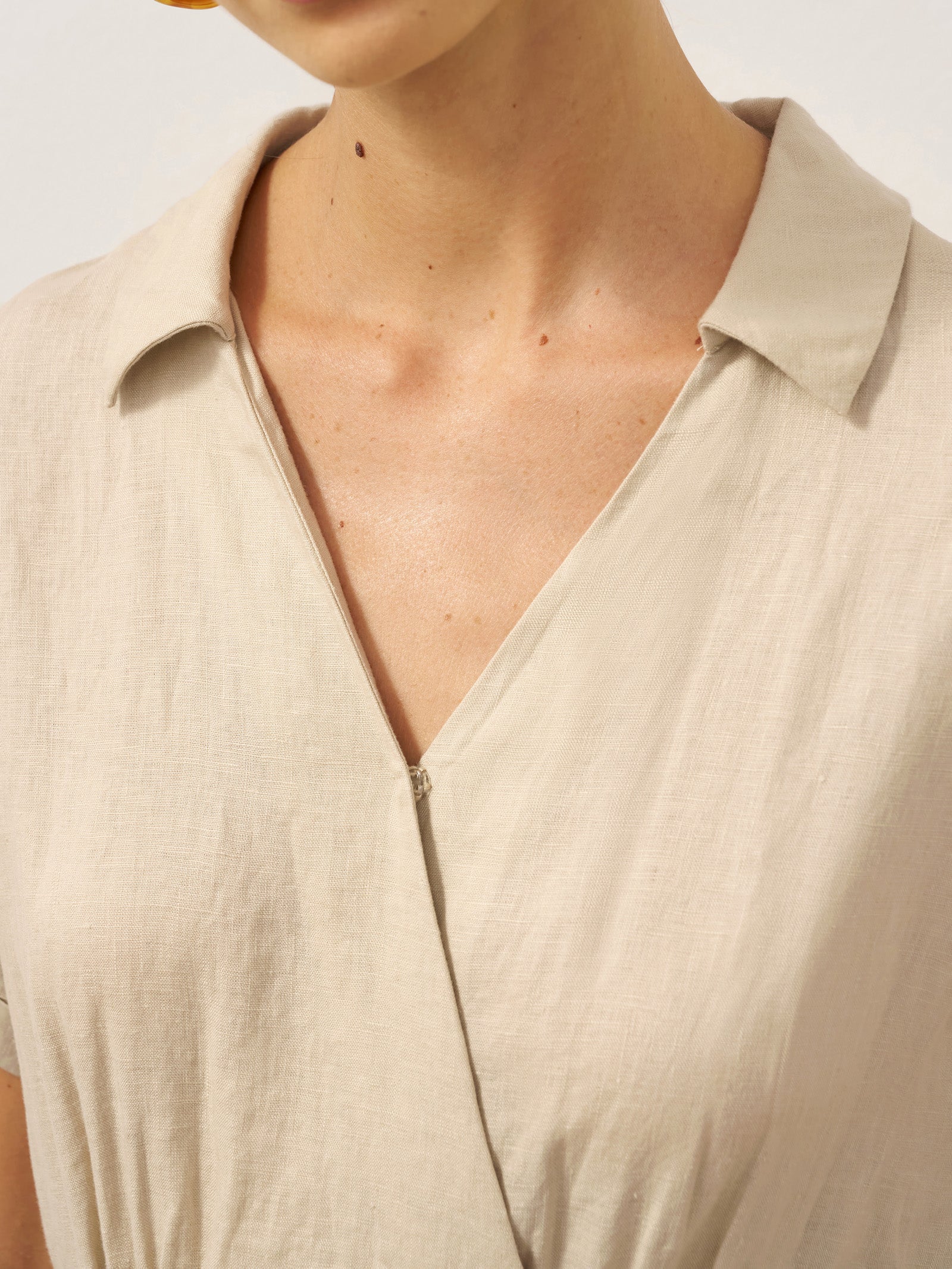 100% Linen One-Piece Belted Maxi Dress CORA