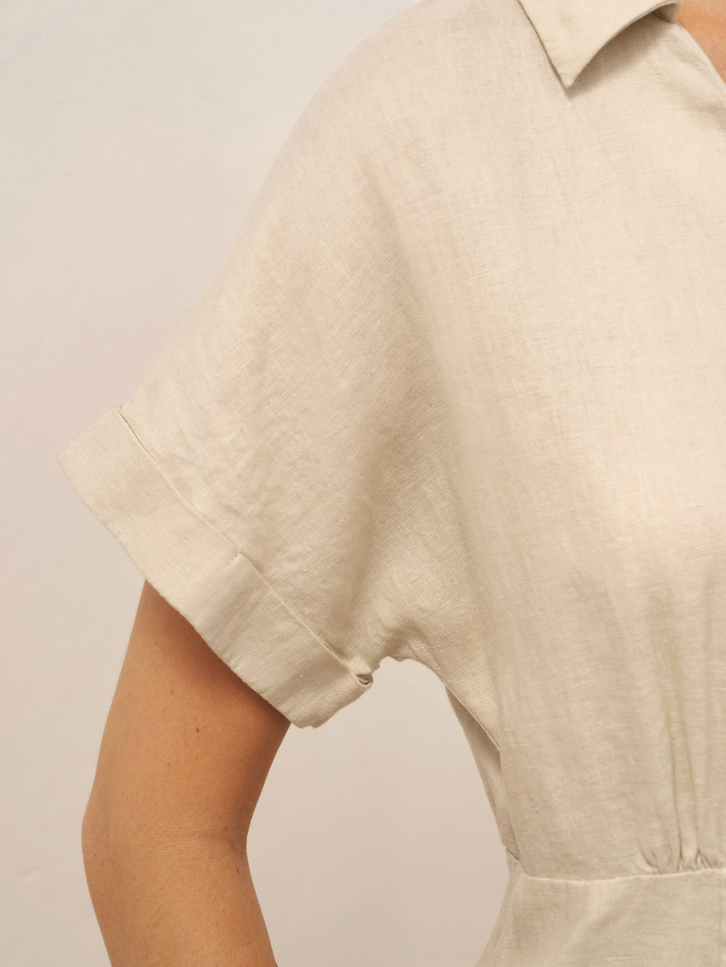 100% Linen One-Piece Belted Maxi Dress CORA