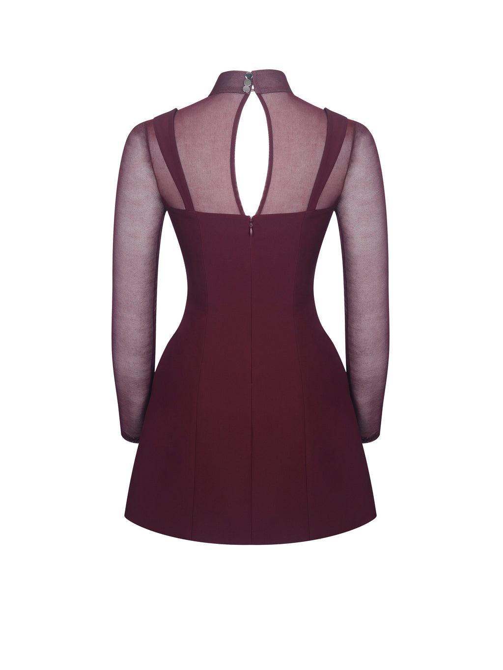 Natasha Burgundy Faux Two-Piece Turtleneck Mini Dress