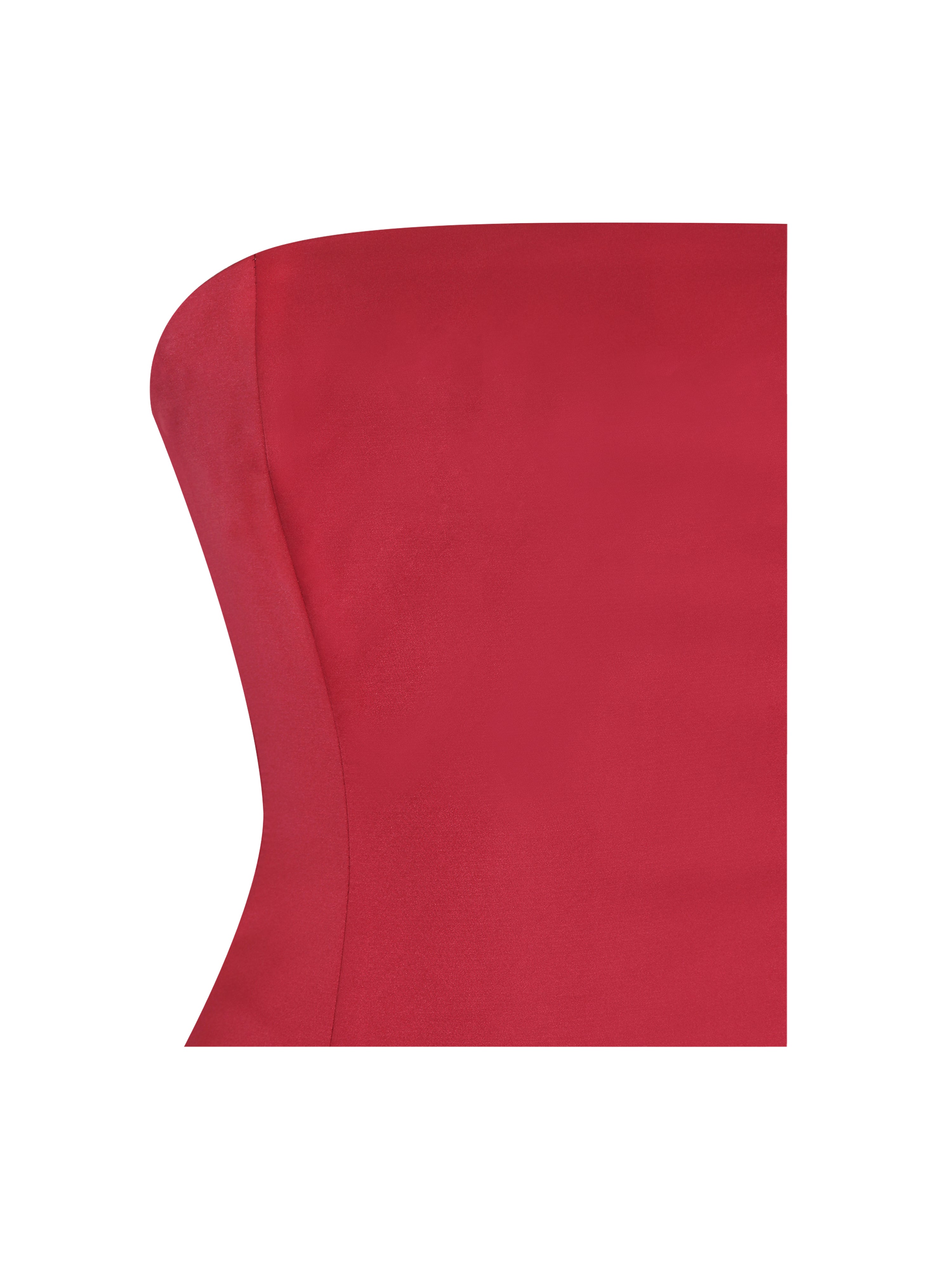 Giselle Crimson Peplum Mermaid Gown with Chiffon Scarf