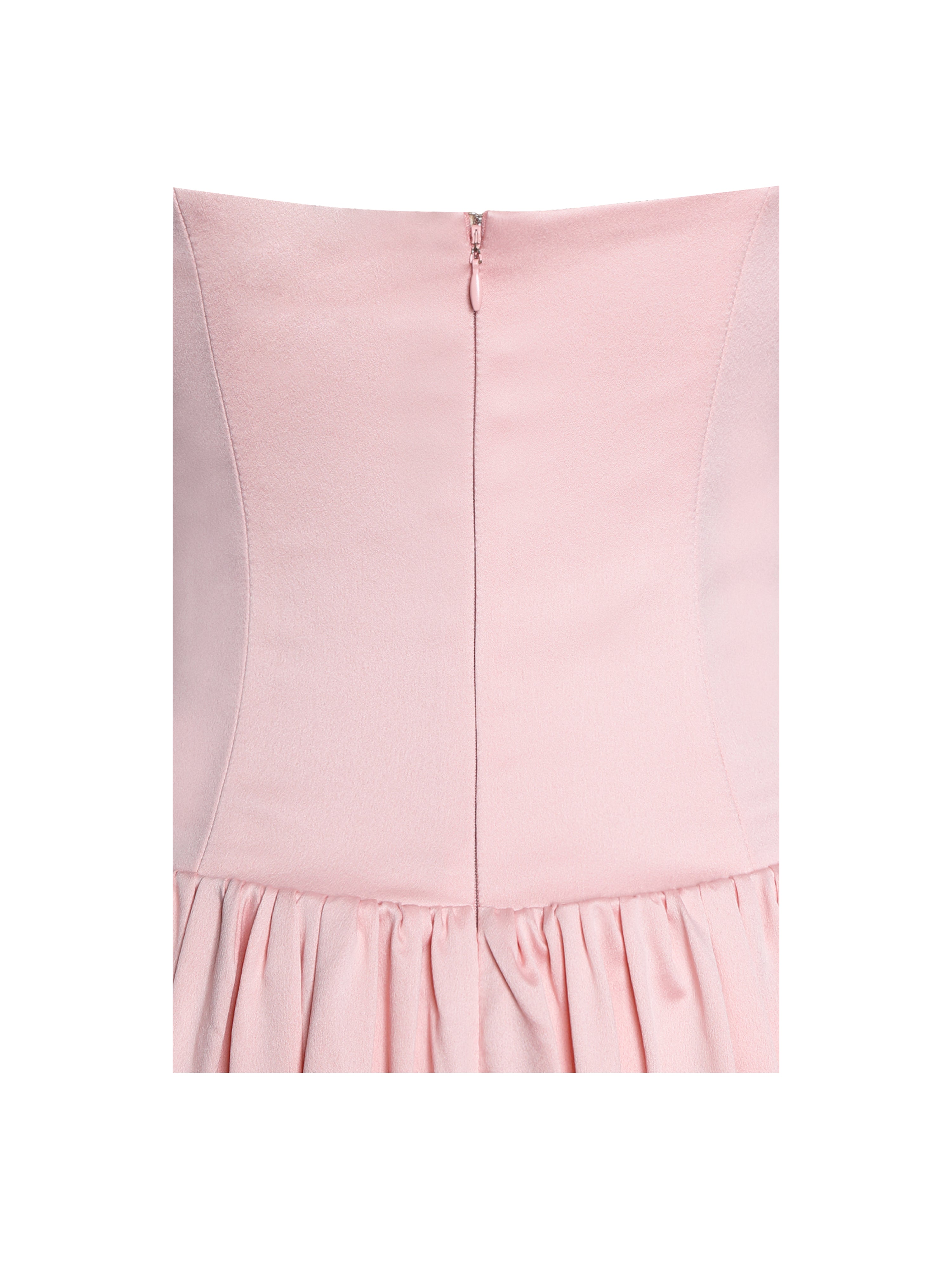 Najwa Baby Pink Ruched Breast Drop Waist Maxi Dress