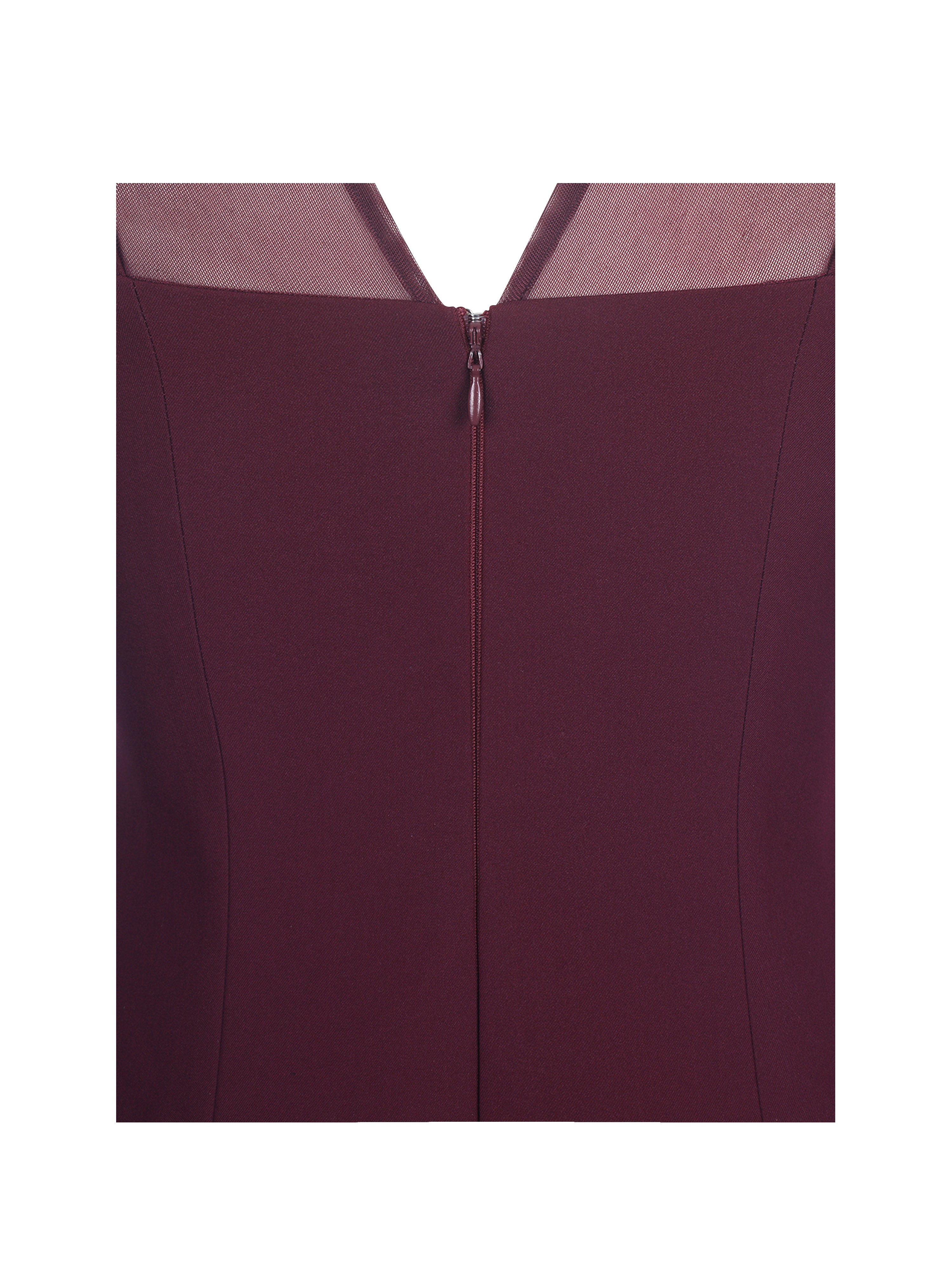 Natasha Burgundy Faux Two-Piece Turtleneck Mini Dress