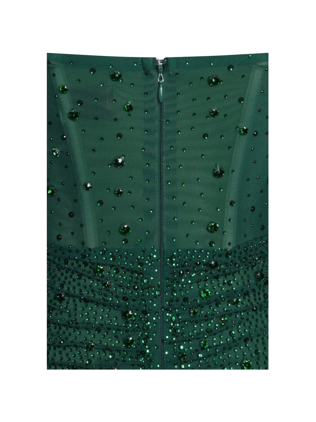Fatima Green Crystal Sleeveless Corset Mermaid Maxi Dress