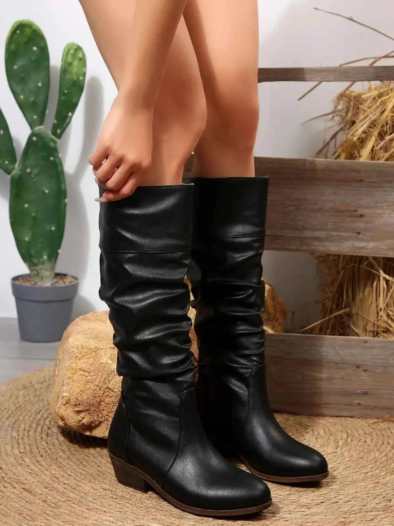 Block Leather Heel Western: High Quality Boots