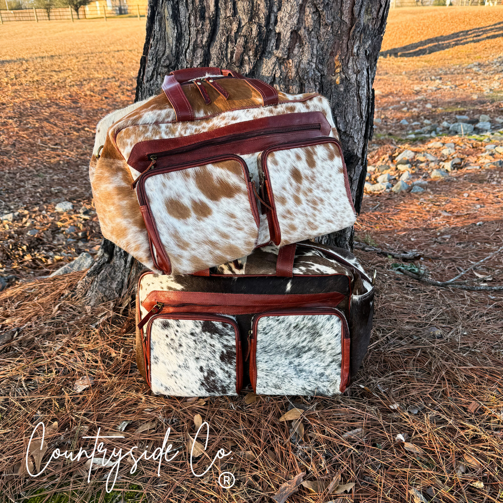 Saddlemen Carry All Cowhide Duffle Travel Bag