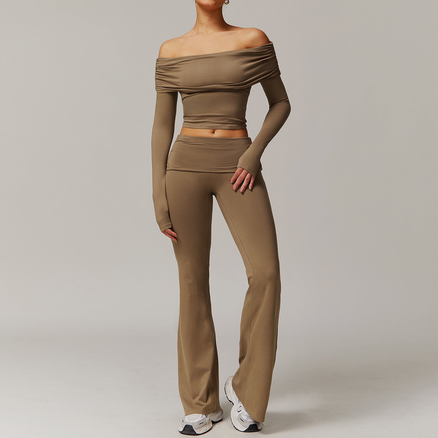 Sollinarry Brushed Yoga Women Casual Comfortable Yoga Clothes Running Exercise Workout Outfit