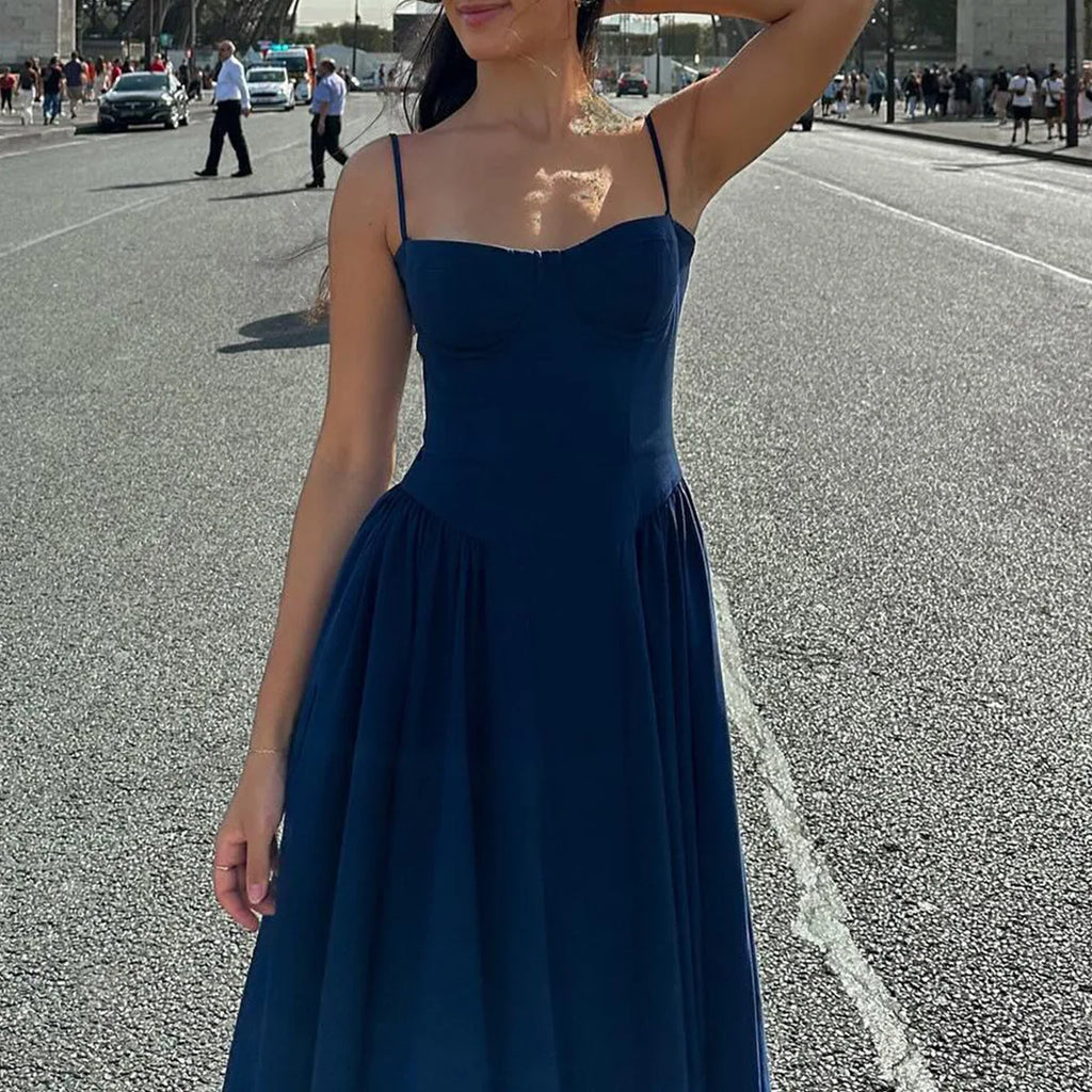 Elegant Midi Dress Red Night Date Dress