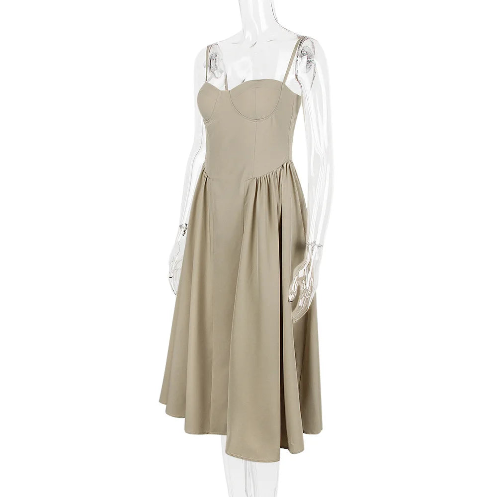 Elegant Midi Dress Red Night Date Dress