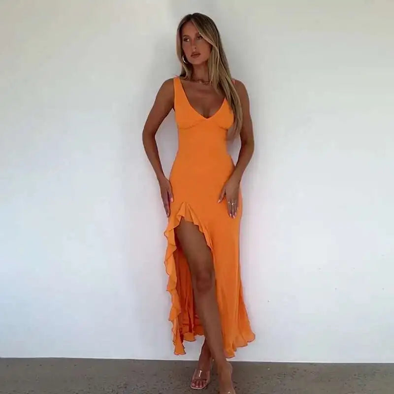 Avrilyaan Ruffle High Split