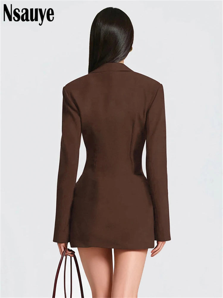 Elegant Evening Short Dress Women Fall Long Sleeve Sexy Fashion Night Club Party White Mini Wrap Corset Dress