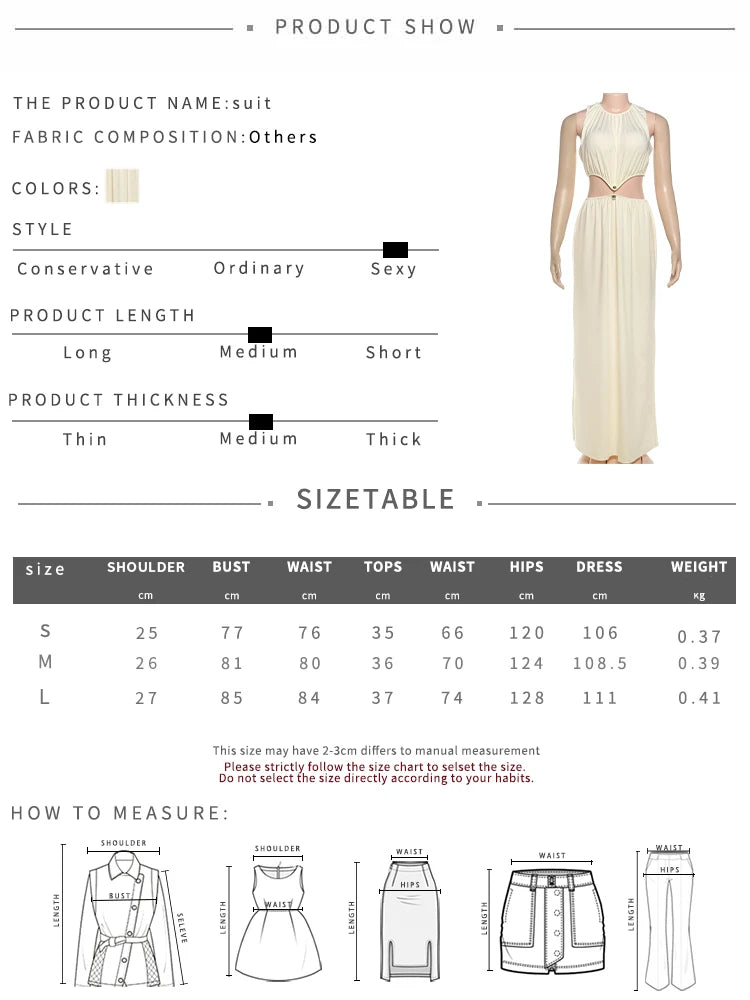 Shirring Waistless Maxi Dress