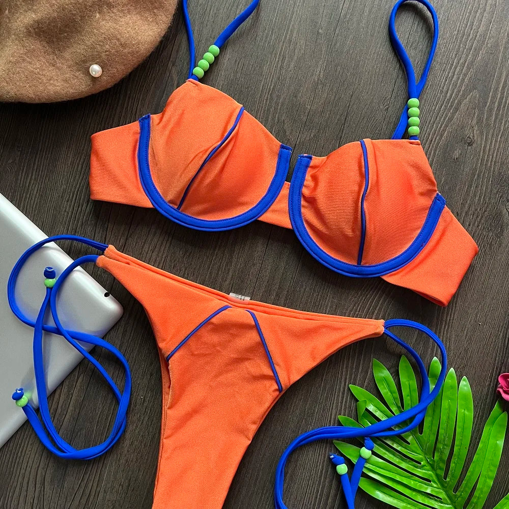 RUOTONGSEPT New Sexy Push up Bikini Set Swimsuit Women's low-waist Swimwear For Female Two Piece Beachwear Bathing Suit