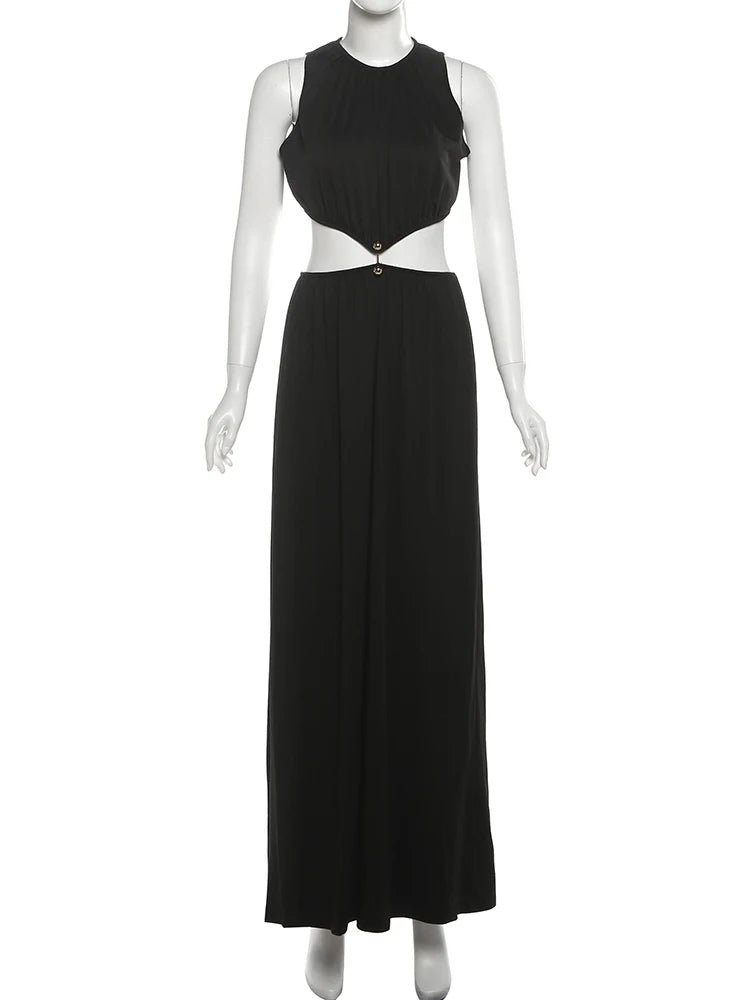 Shirring Waistless Maxi Dress