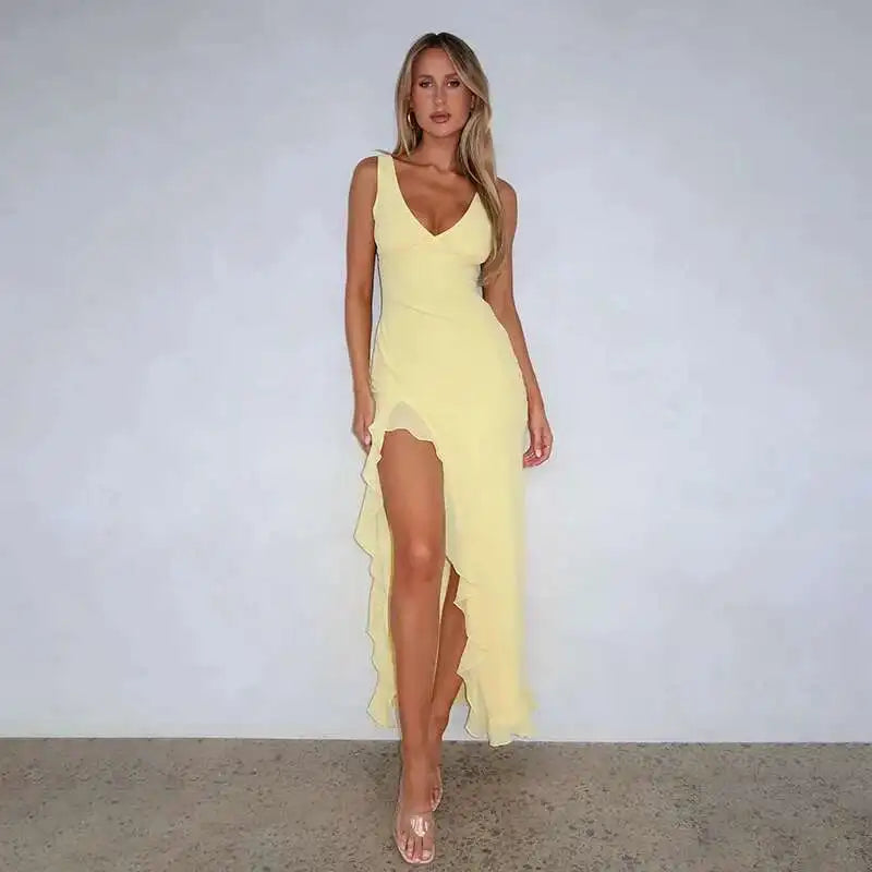 Avrilyaan Ruffle High Split
