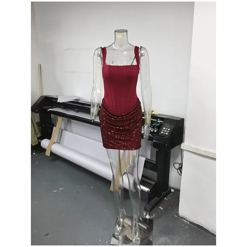 Mini Dress Chic Off-shoulder Backless Waist Cinching