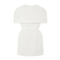 Elegant Waist-Cinching Sleeveless Short Dress Women's Round-Neck Short Cape Birthday Dress Banquet Party Dress