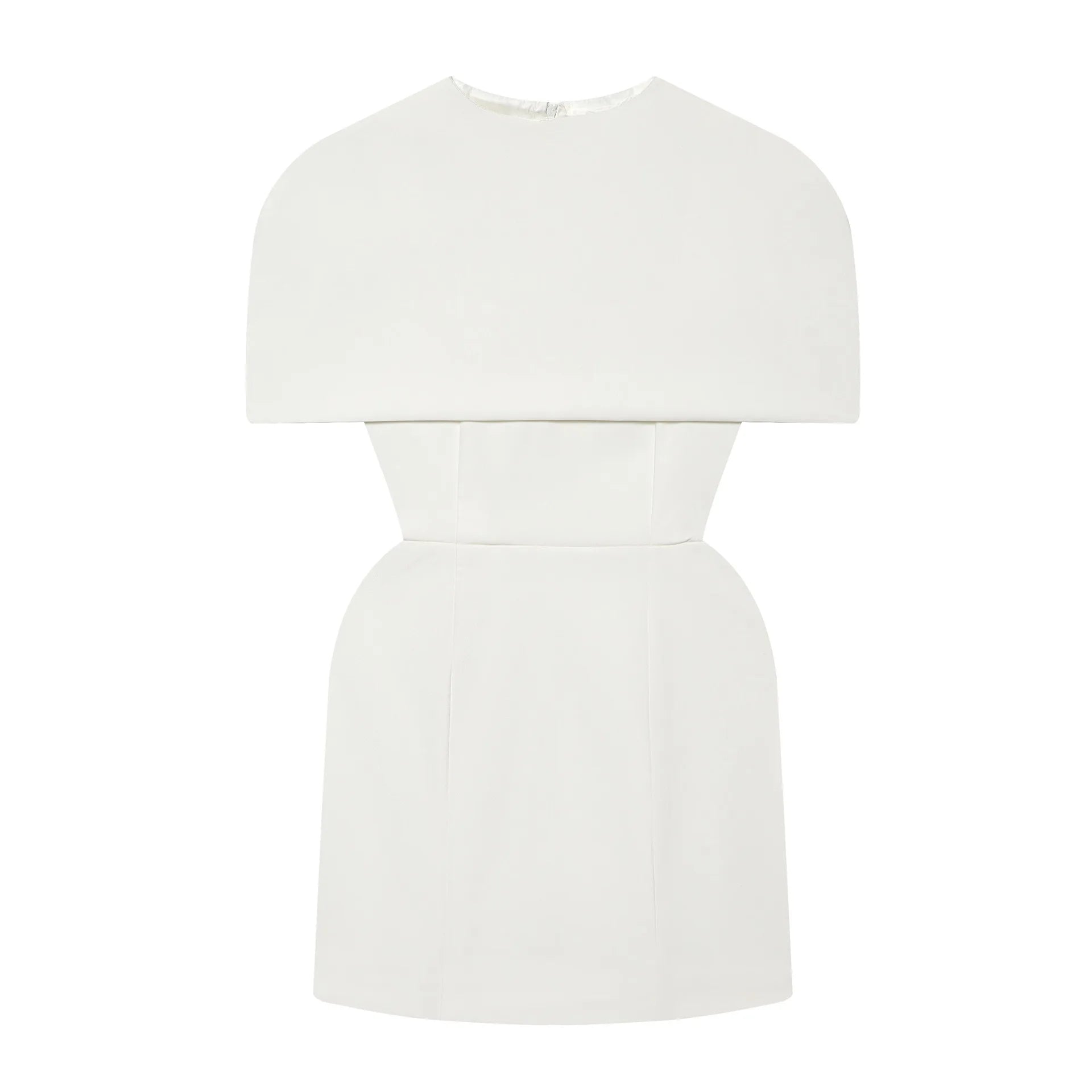 Elegant Waist-Cinching Sleeveless Short Dress Women's Round-Neck Short Cape Birthday Dress Banquet Party Dress