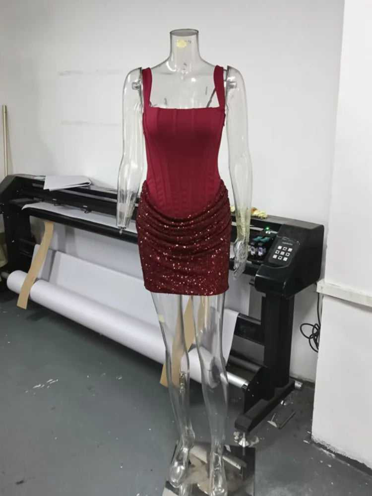 Halter Mini Dress Women Pleated Sleeveless Backless