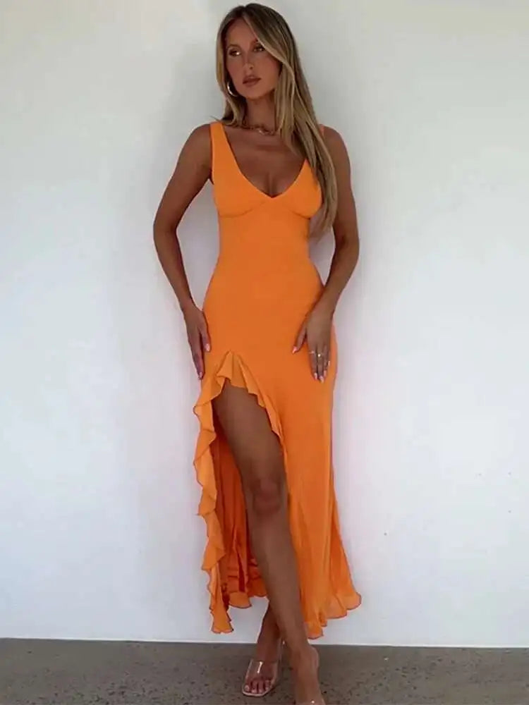 Avrilyaan Ruffle High Split