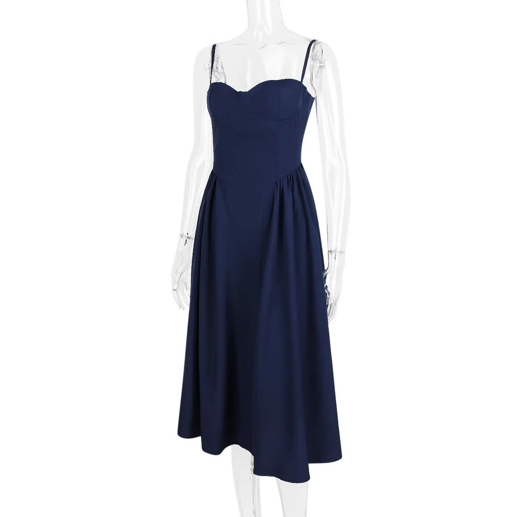 Elegant Midi Dress Red Night Date Dress