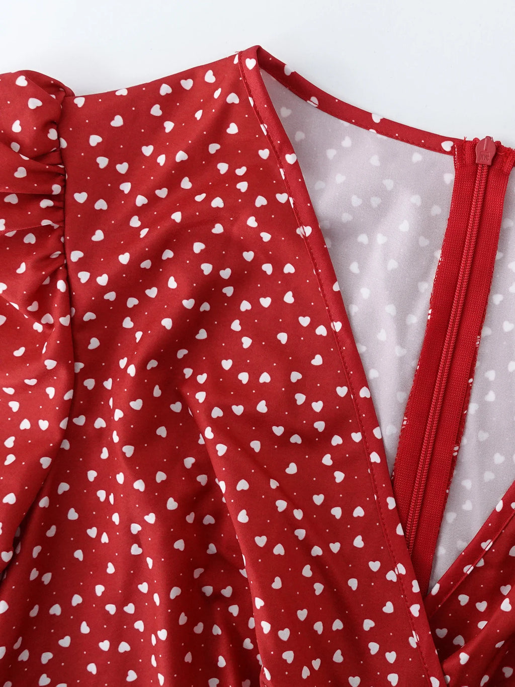 Women's Burgundy White Polka Dot Midi Dress V-Neck 3/4 Sleeves A-Line Spring Summer Elegant Vintage Daily Party Dress