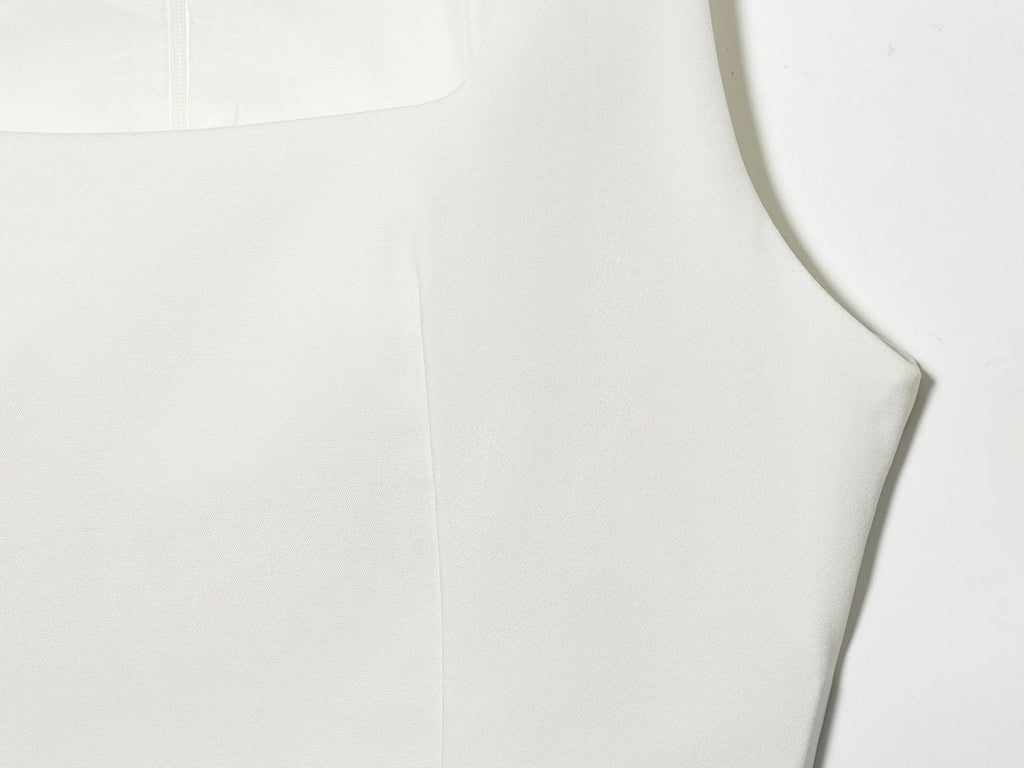 Elegant Waist-Cinching Sleeveless Short Dress Women's Round-Neck Short Cape Birthday Dress Banquet Party Dress