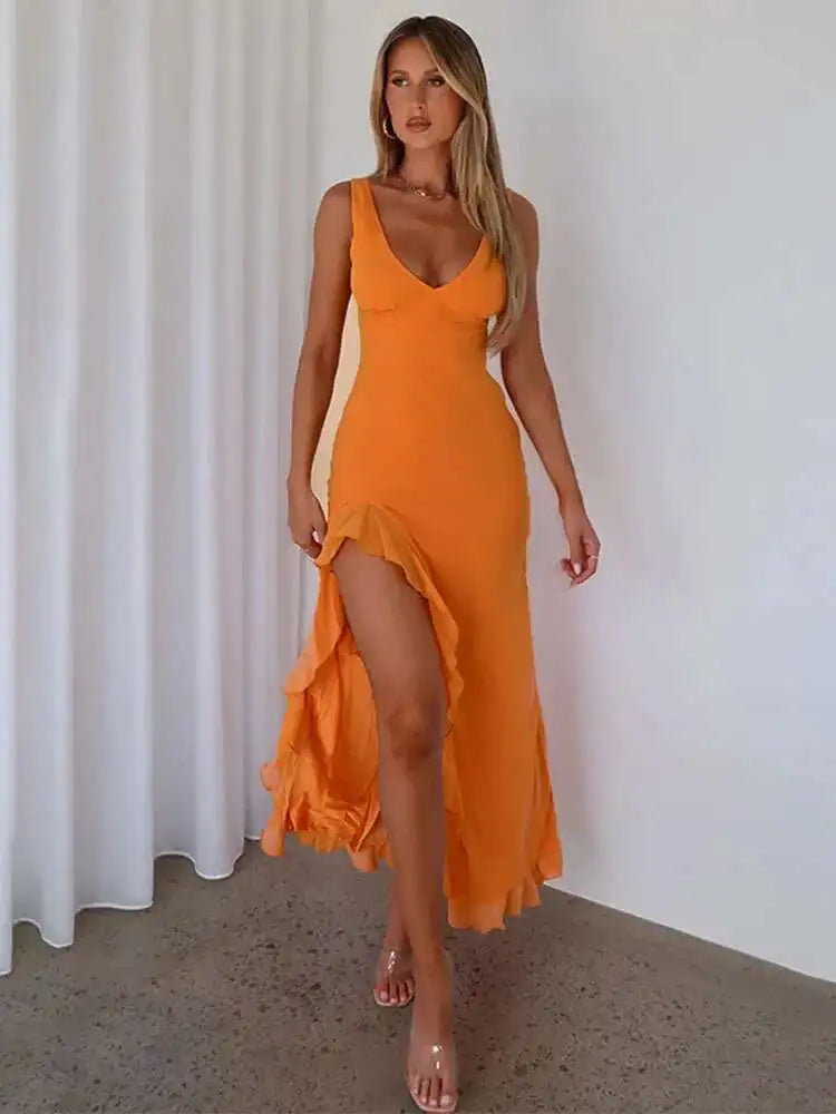 Avrilyaan Ruffle High Split