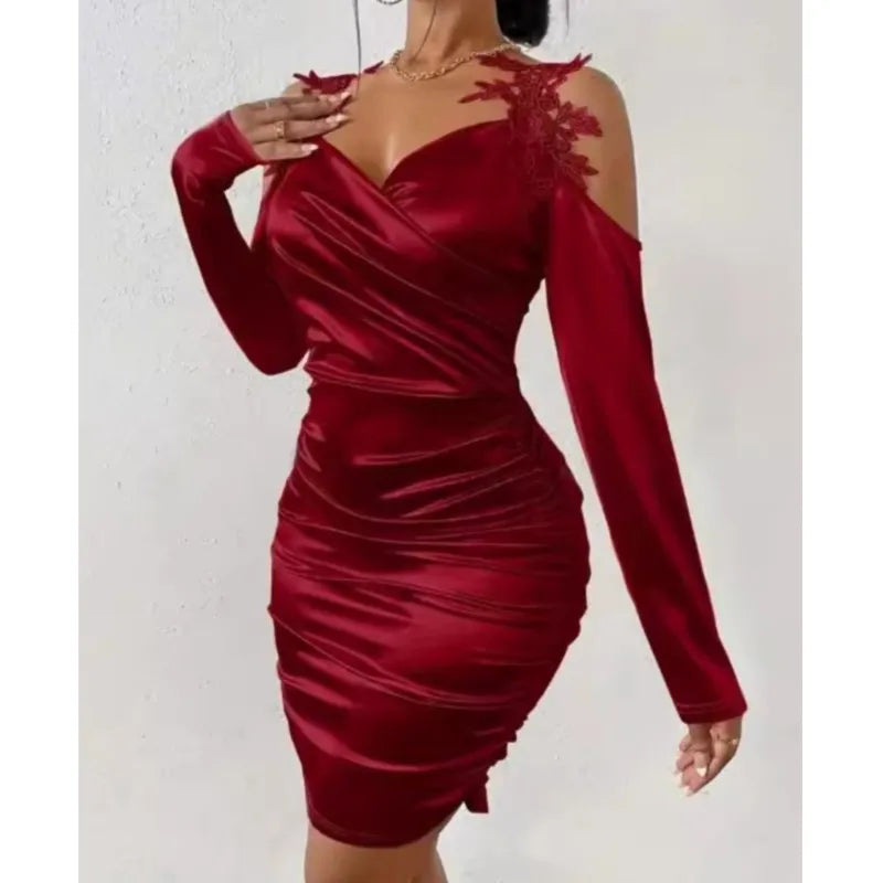 Sweetheart Neck Wrap Party Dress
