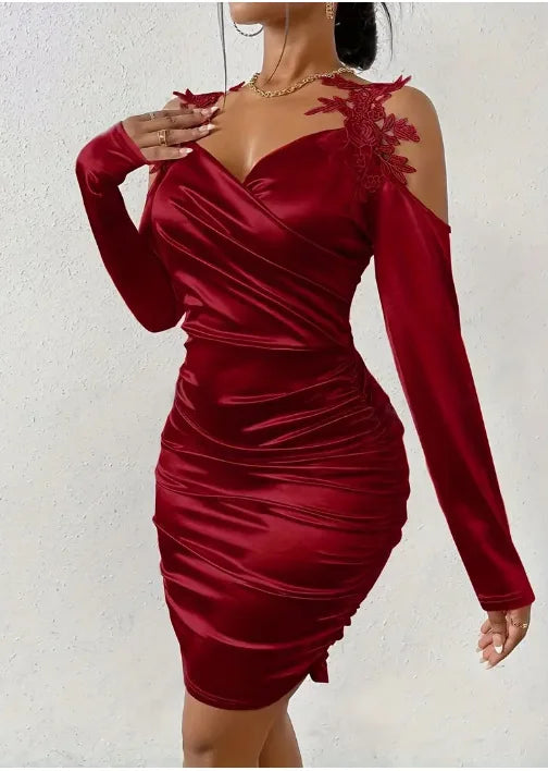Sweetheart Neck Wrap Party Dress