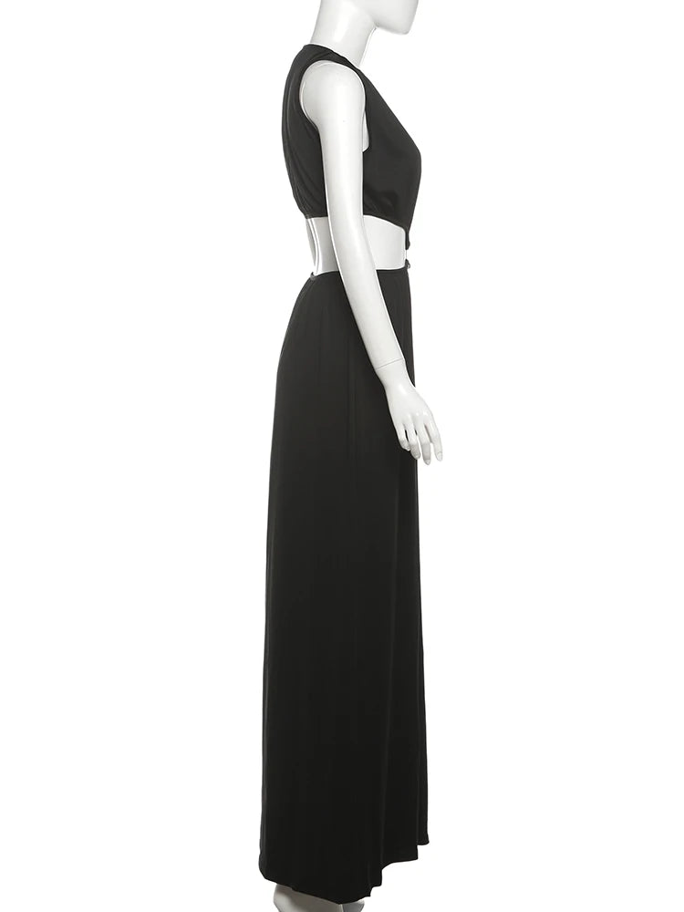 Shirring Waistless Maxi Dress
