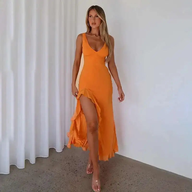 Avrilyaan Ruffle High Split