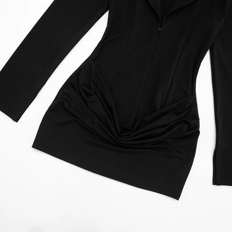 Elegant Evening Short Dress Women Fall Long Sleeve Sexy Fashion Night Club Party White Mini Wrap Corset Dress