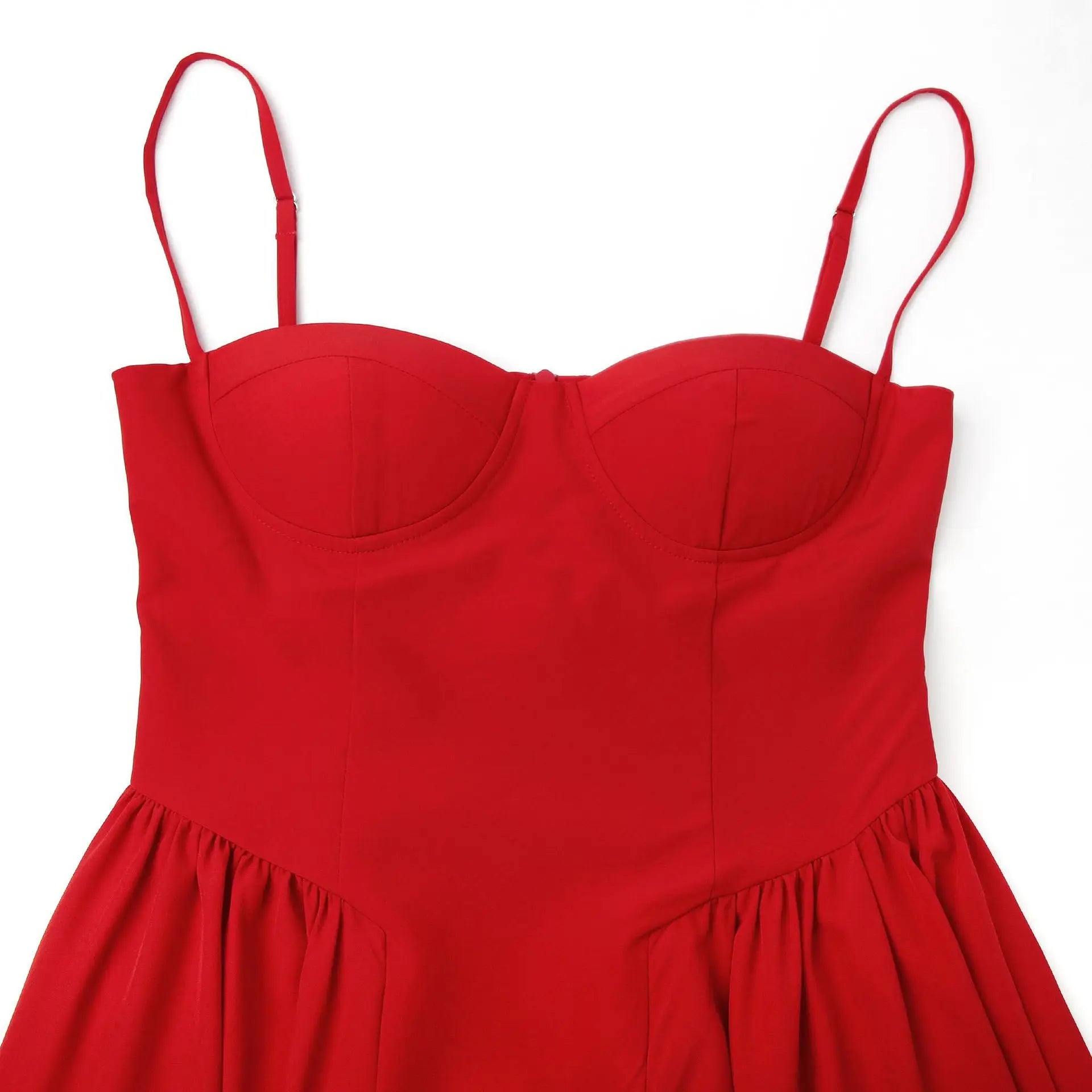 Elegant Midi Dress Red Night Date Dress