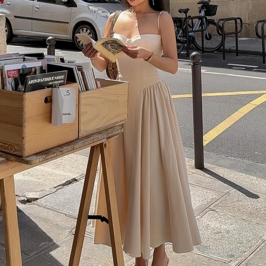 Elegant Midi Dress Red Night Date Dress