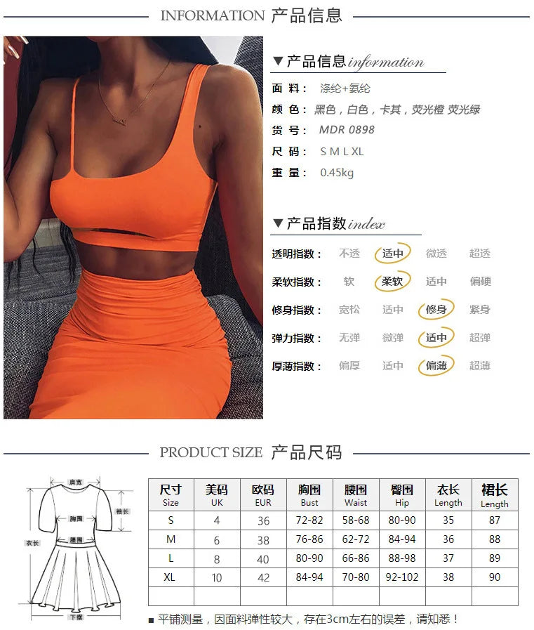 Sexy Pleated Hollowout Two-piece Dress