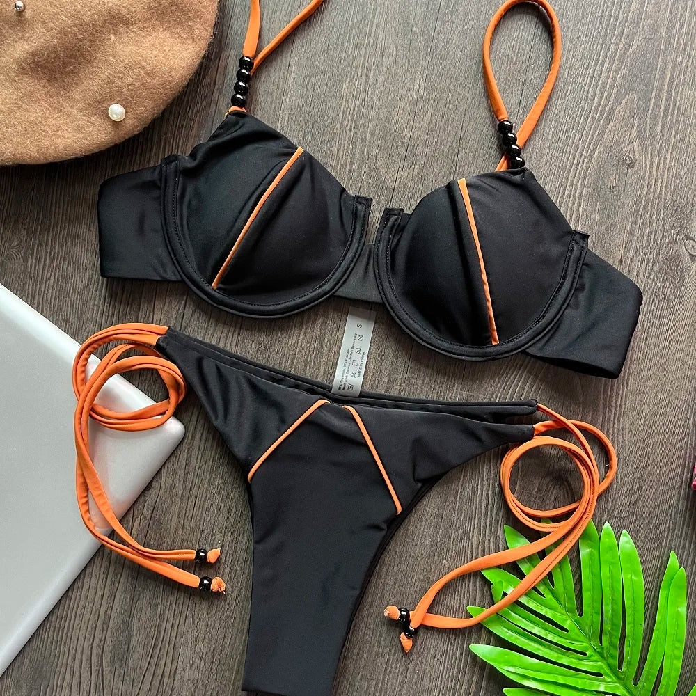 RUOTONGSEPT New Sexy Push up Bikini Set Swimsuit Women's low-waist Swimwear For Female Two Piece Beachwear Bathing Suit