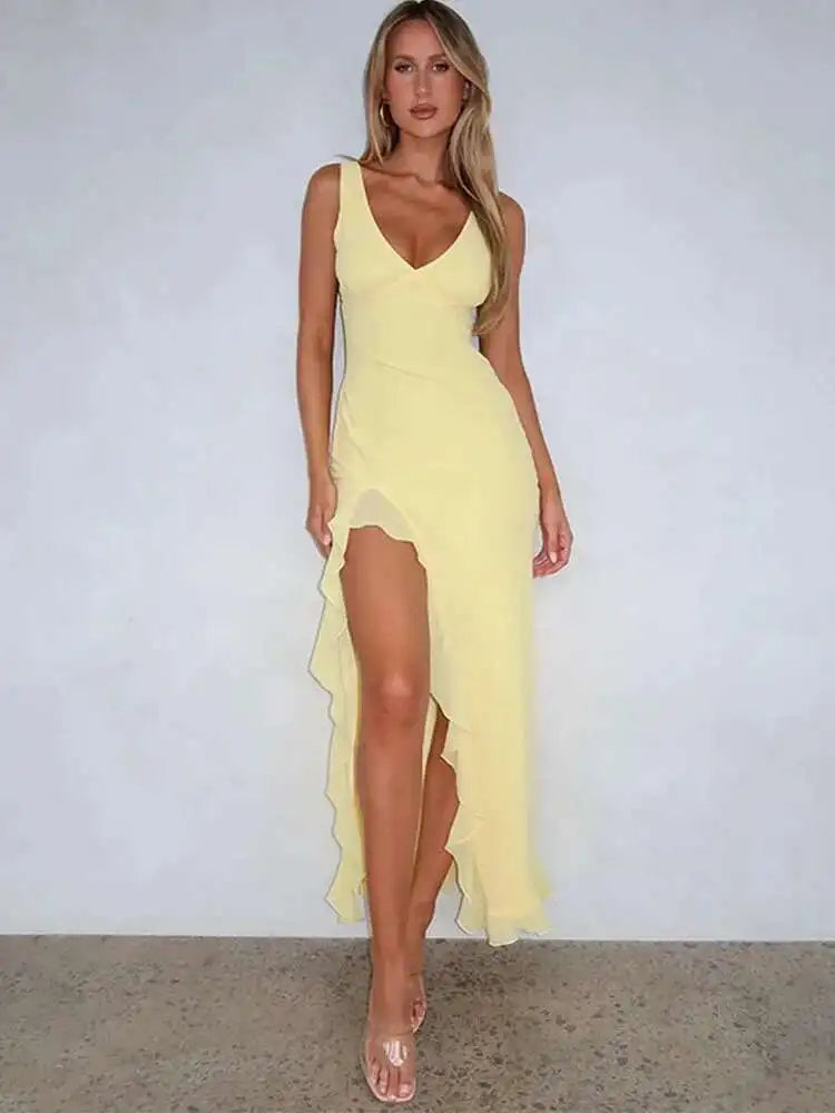 Avrilyaan Ruffle High Split