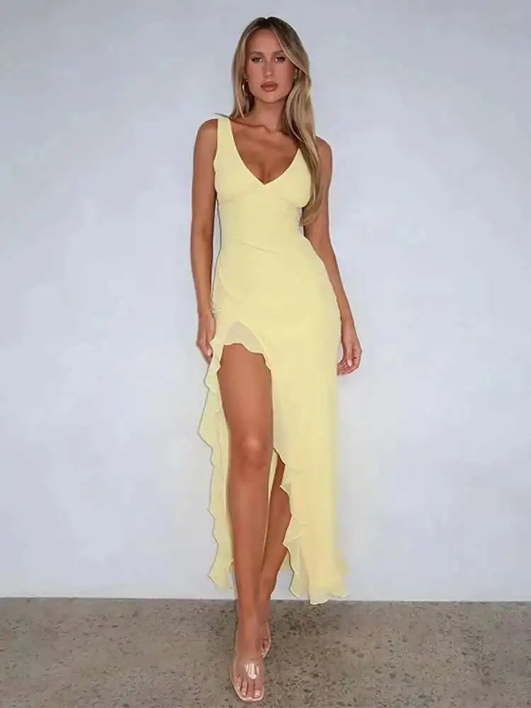 Avrilyaan Ruffle High Split