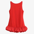 Ruffle Backless Party DressBlack Red Sleeveless Bodycon Mini Dress