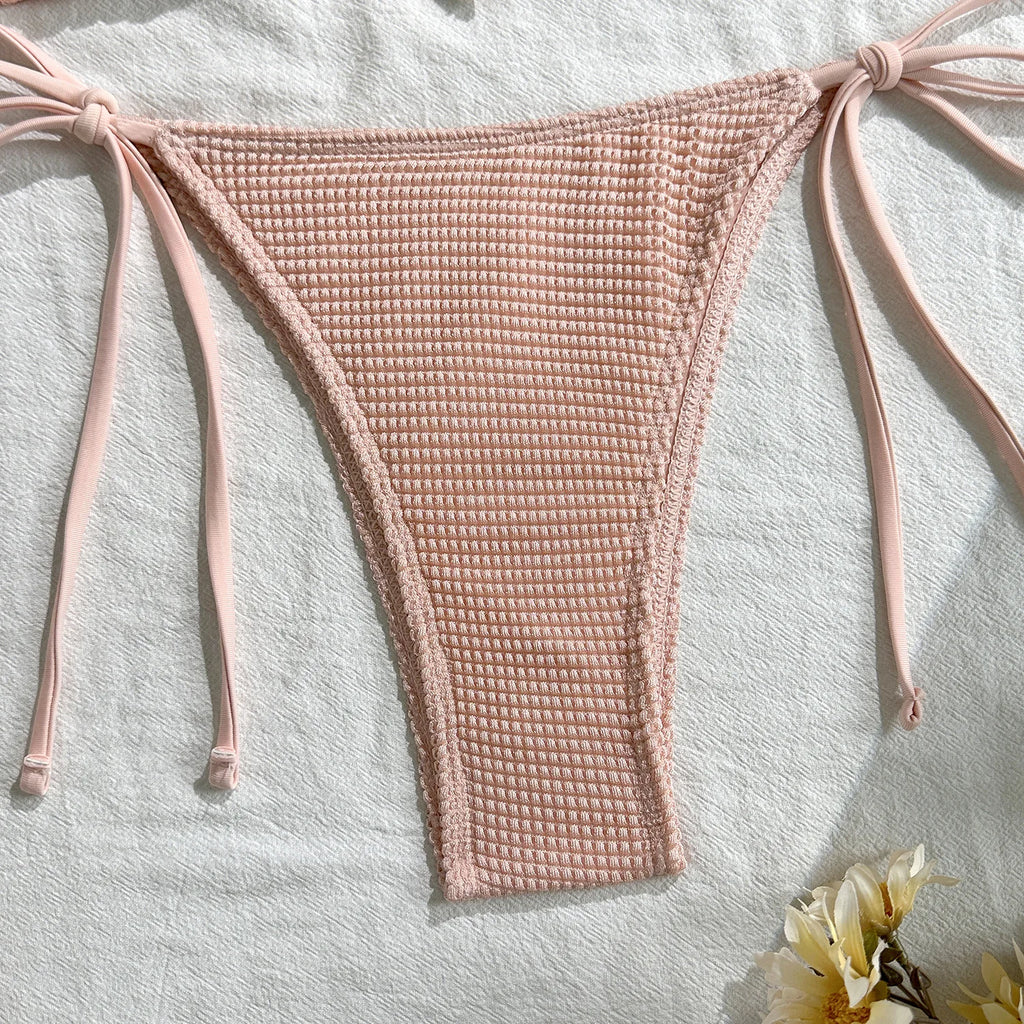 2025 new solid color mesh long skirt split swimsuit swimsuit three-piece set bikini