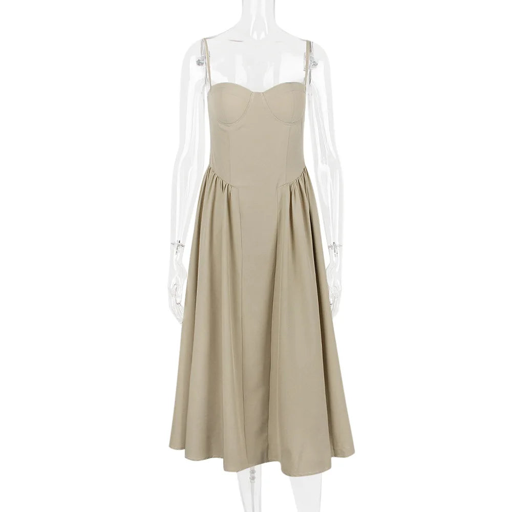Elegant Midi Dress Red Night Date Dress