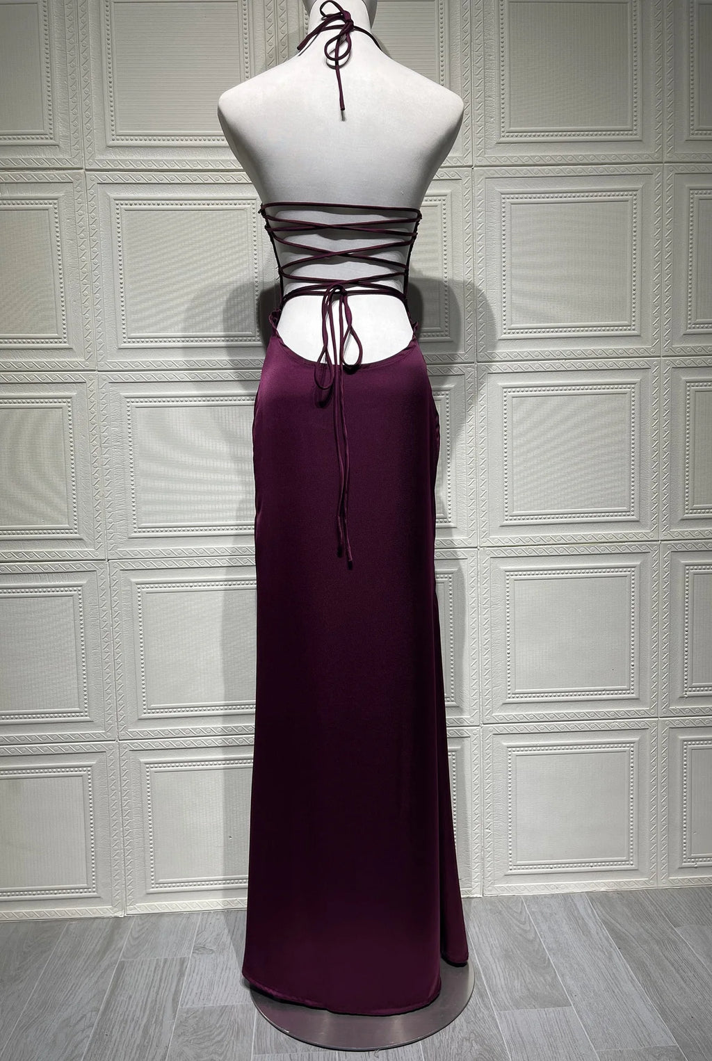 Sequin Vestidos Solid Color Backless Strappy Hip Evening Dress Elegant Simple Style
