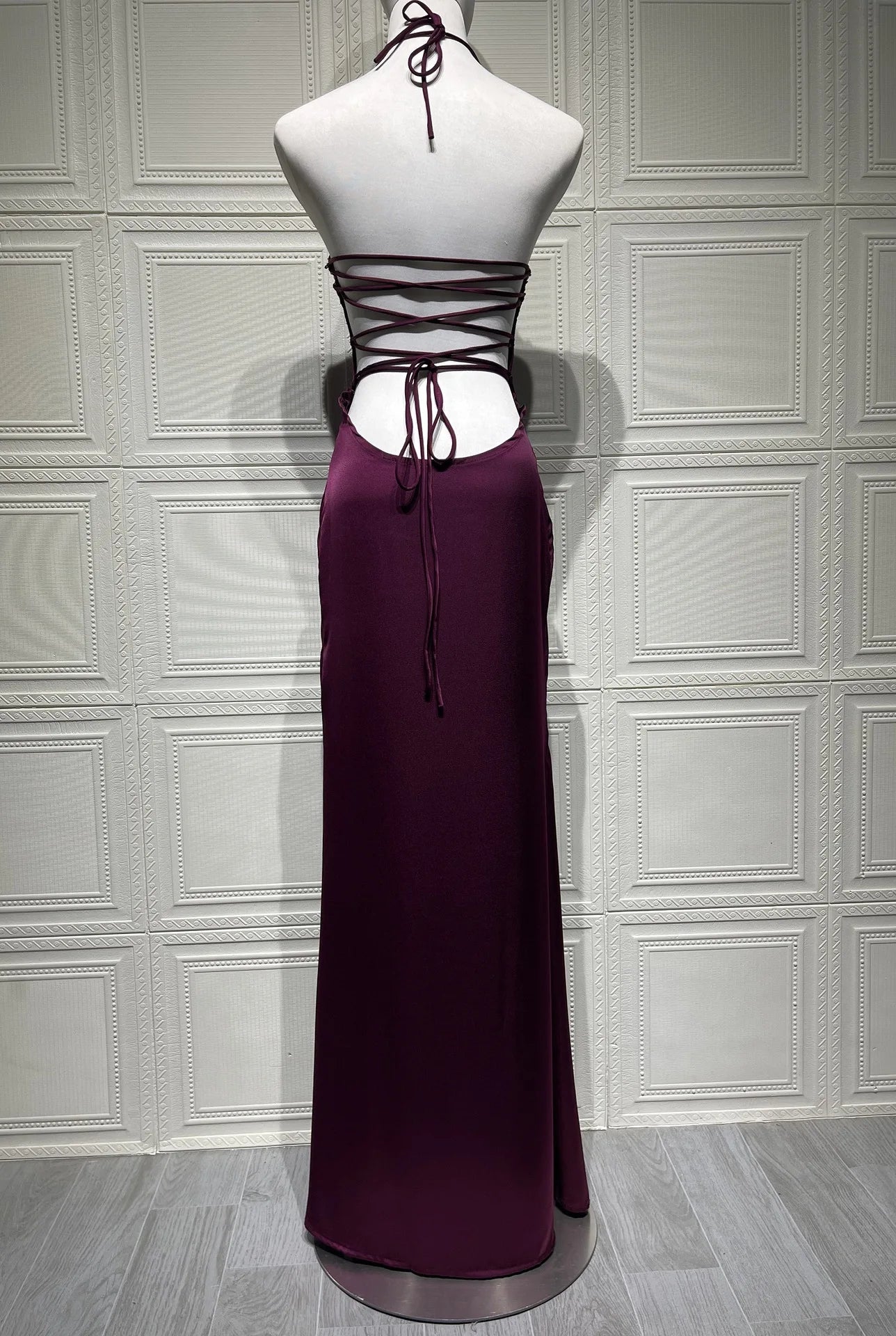 Sequin Vestidos Solid Color Backless Strappy Hip Evening Dress Elegant Simple Style