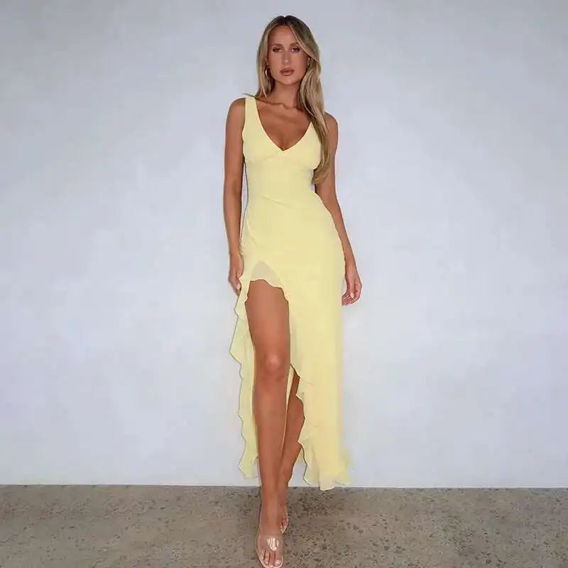 Avrilyaan Ruffle High Split