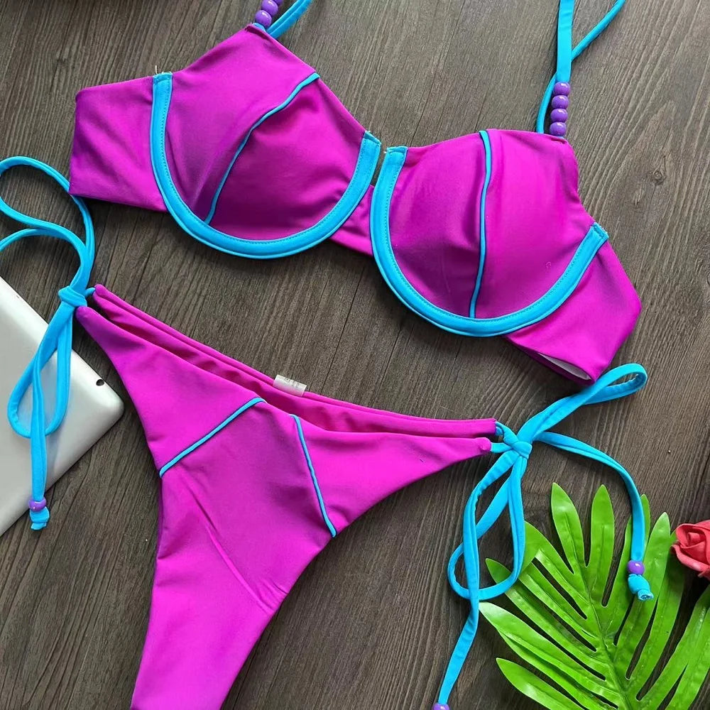 RUOTONGSEPT New Sexy Push up Bikini Set Swimsuit Women's low-waist Swimwear For Female Two Piece Beachwear Bathing Suit