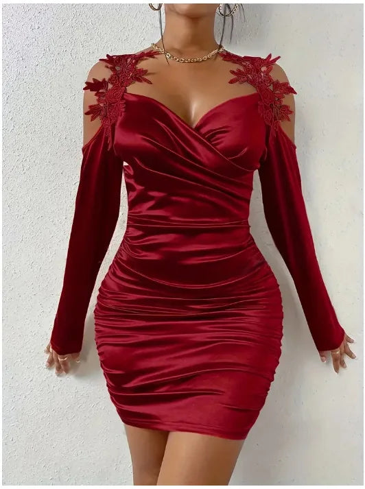 Sweetheart Neck Wrap Party Dress