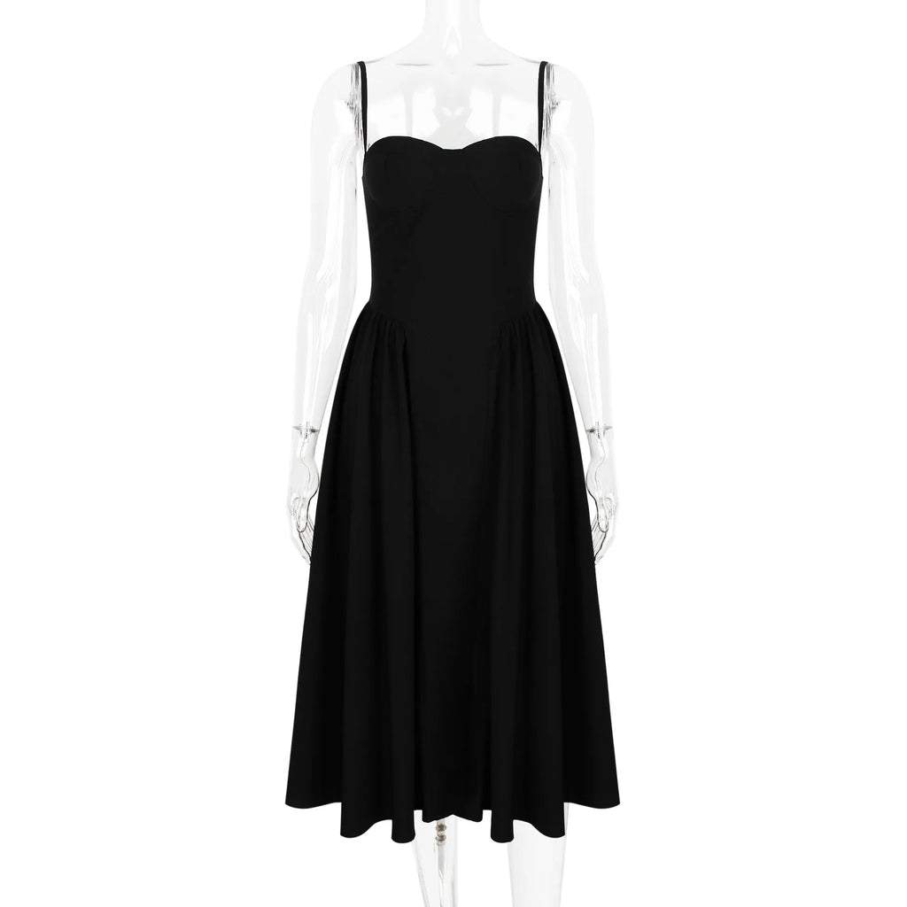 Elegant Midi Dress Red Night Date Dress