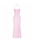 Sequin Vestidos Solid Color Backless Strappy Hip Evening Dress Elegant Simple Style